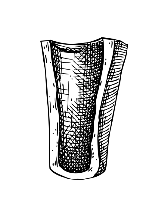 Slice of big marrowbone with meat sketch. Cooked bone isolated on white background. Hand drawn healthy food illustration for butchery, recipes, menu in vintage style.